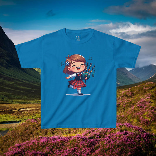 Scotland Piper Lassie Kids Tee