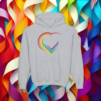 Rainbow Heart Youth Hoodie