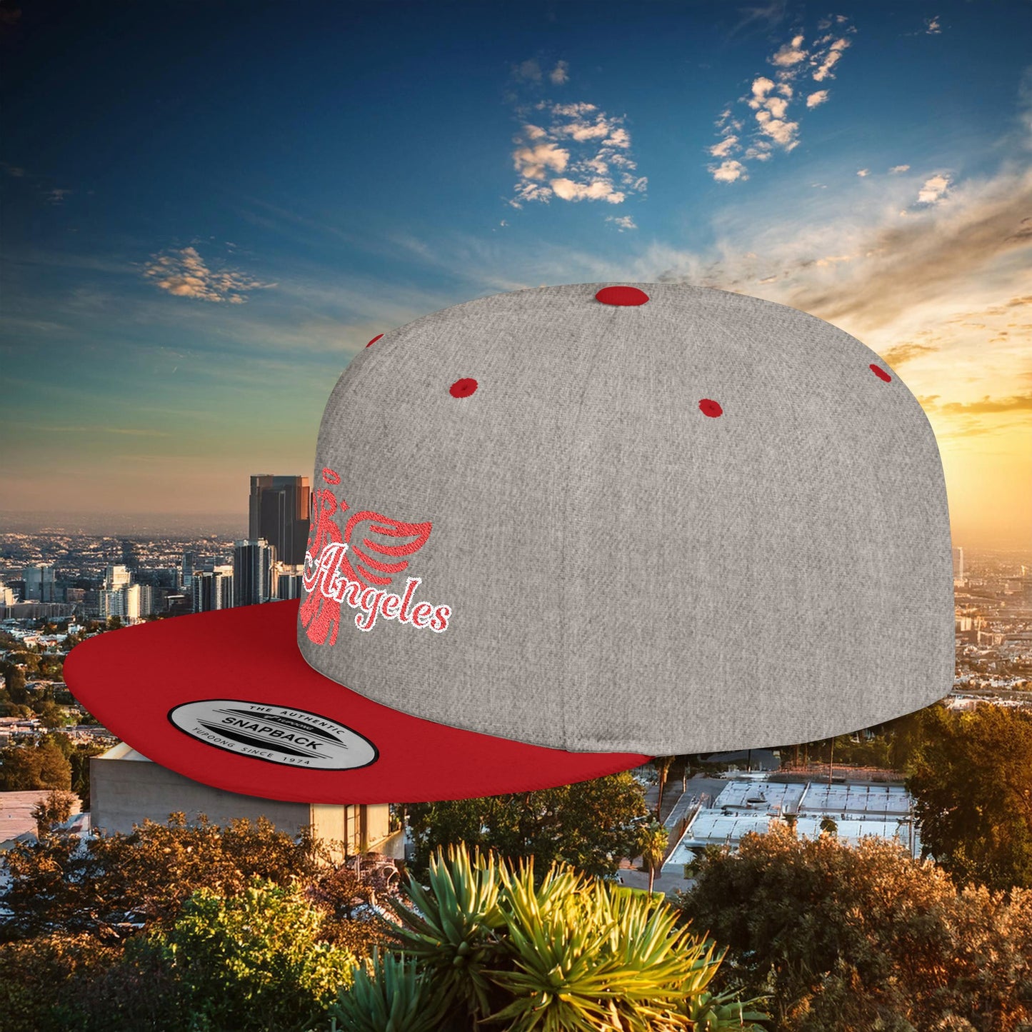 Los Angeles Red Angel Flat Bill Snapback