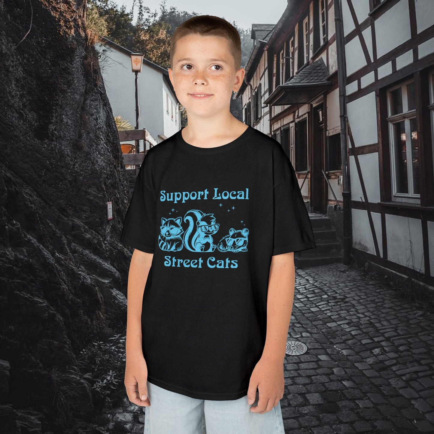 Support Local Street Cats Kids Tee