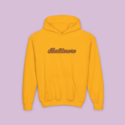 Baltimore Baseball Mini Oriole Youth Hoodie