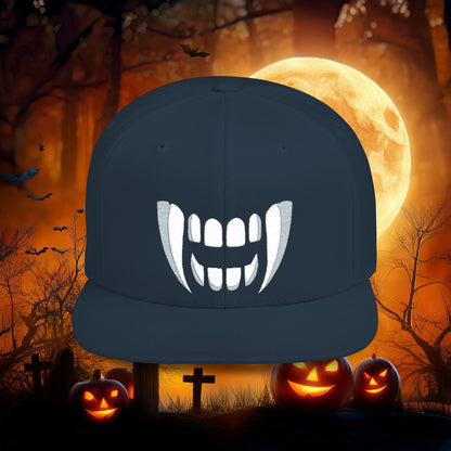 Vampire Teeth Flat Bill Snapback