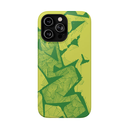 Electric Green and Gold Impact-Resistant Phone Case