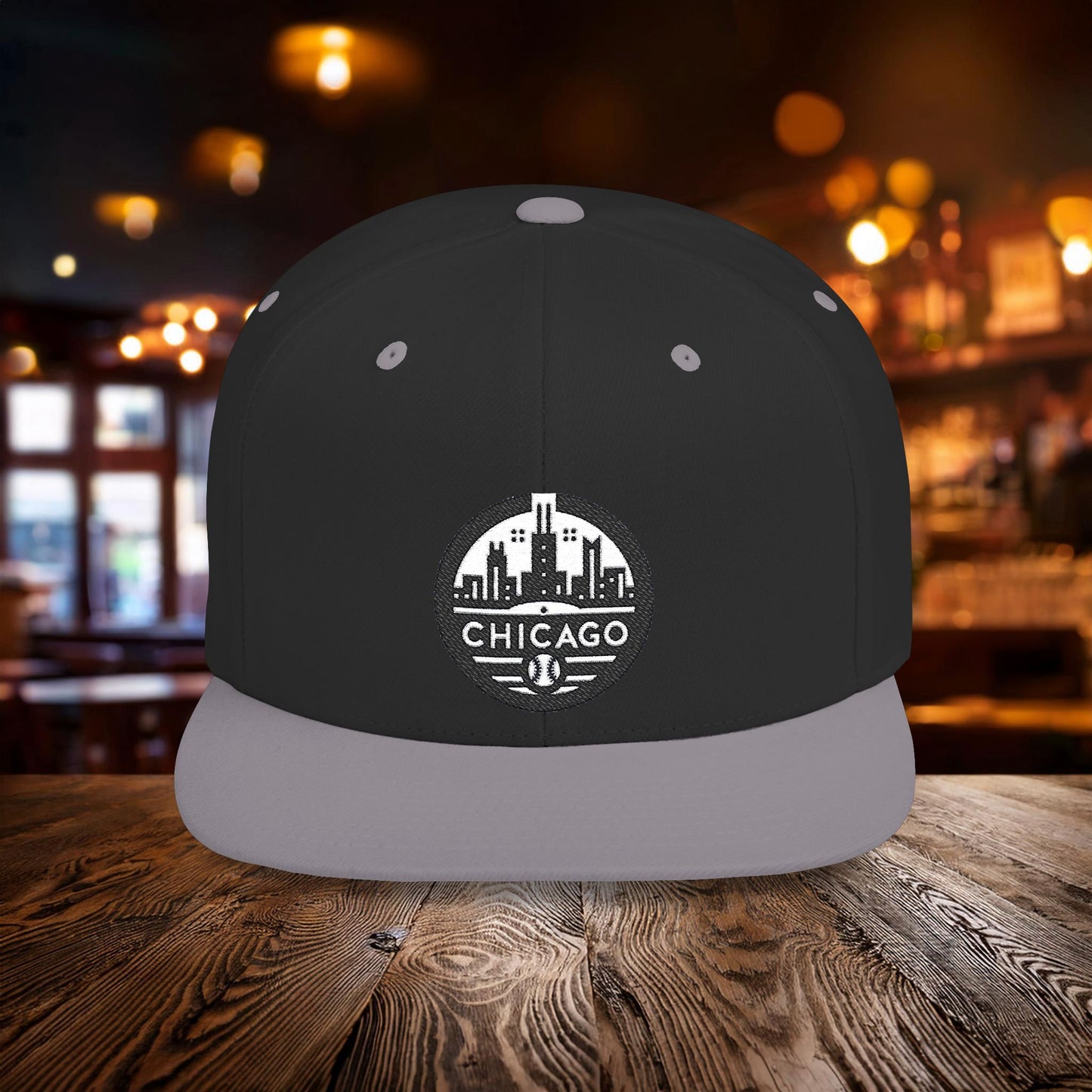 Chicago Black & White Baseball Flat Bill Snapback