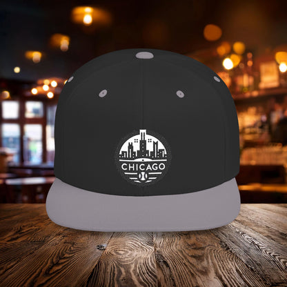 Chicago Black & White Baseball Flat Bill Snapback