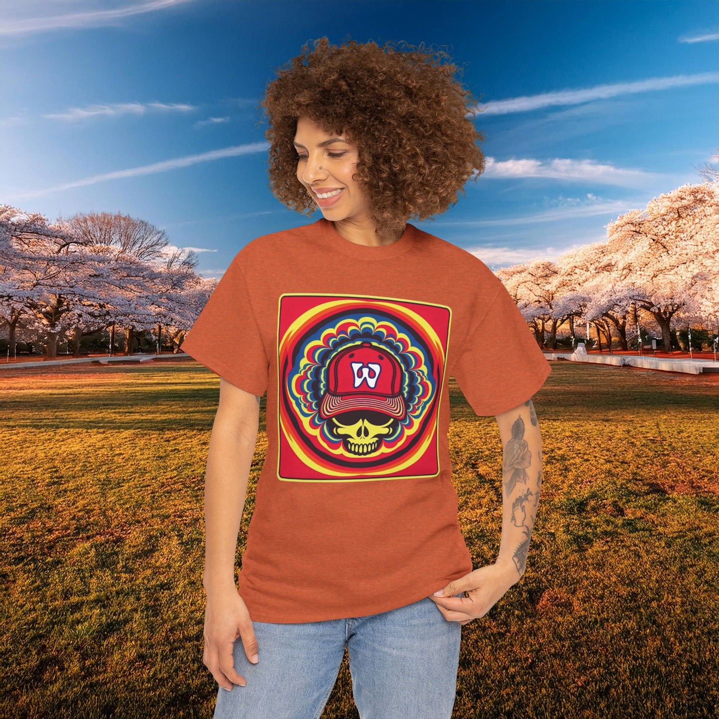 Psychedelic Funky W Skull Tee