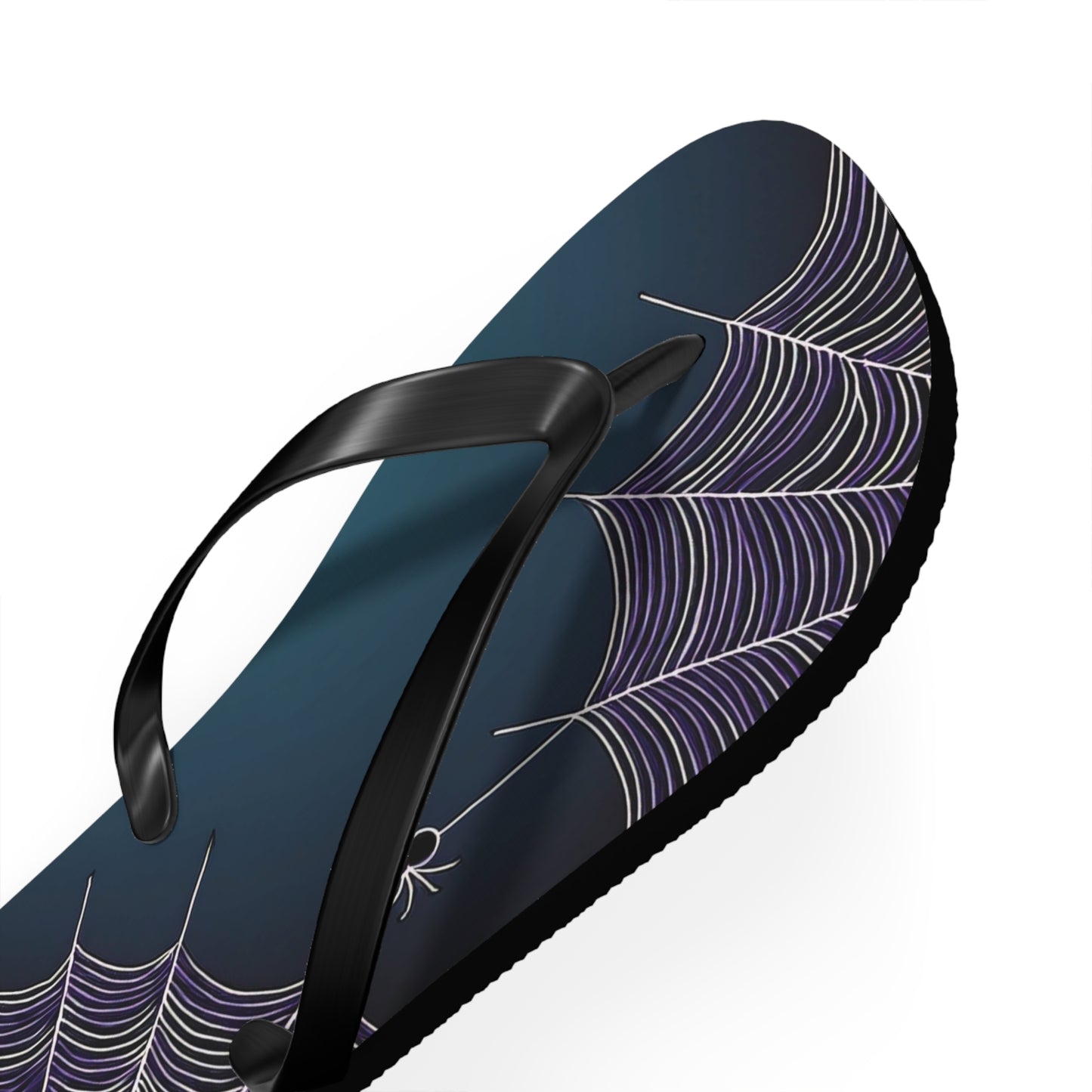 Blue Spider Web Flip Flops