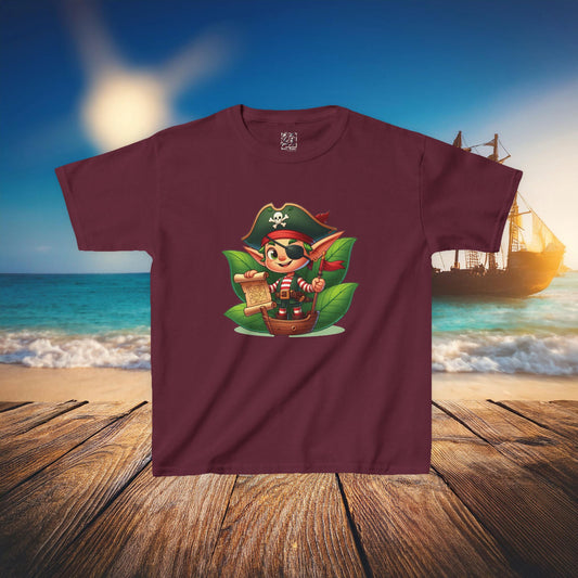 Elf Pirate Treasure Map Kids Tee