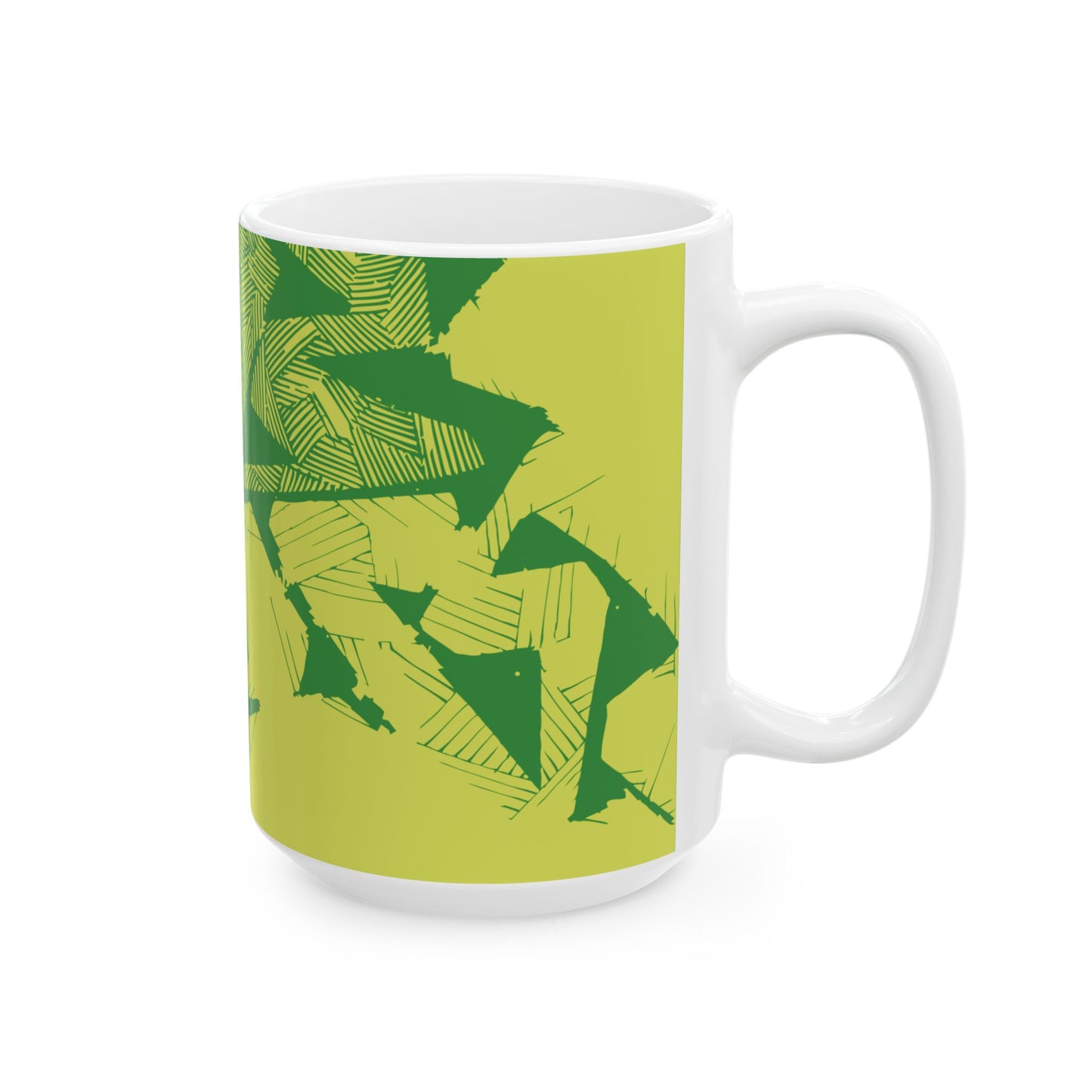 Electric Green and Gold Retro Newcastle Ceramic Mug, (11oz, 15oz)