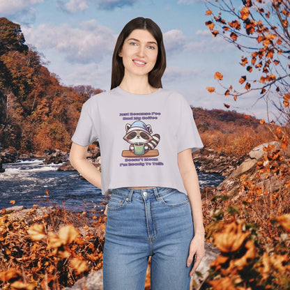 Raccoon Coffee Women's Crop Tee