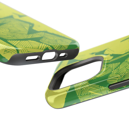 Electric Green and Gold Impact-Resistant Phone Case