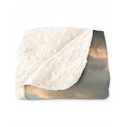 Mountain Village Mist Sherpa Fleece Blanket