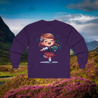Scotland Piper Lassie Long Sleeve Tee