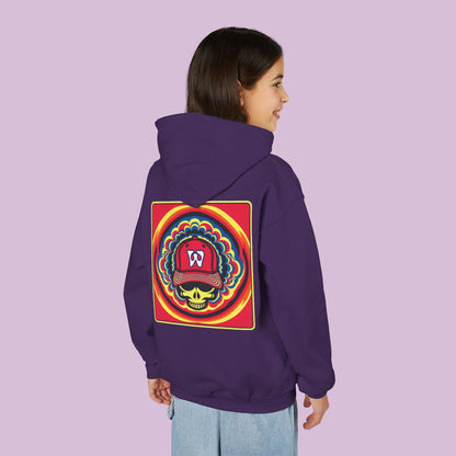 Psychedelic Funky W Skull Youth Hoodie