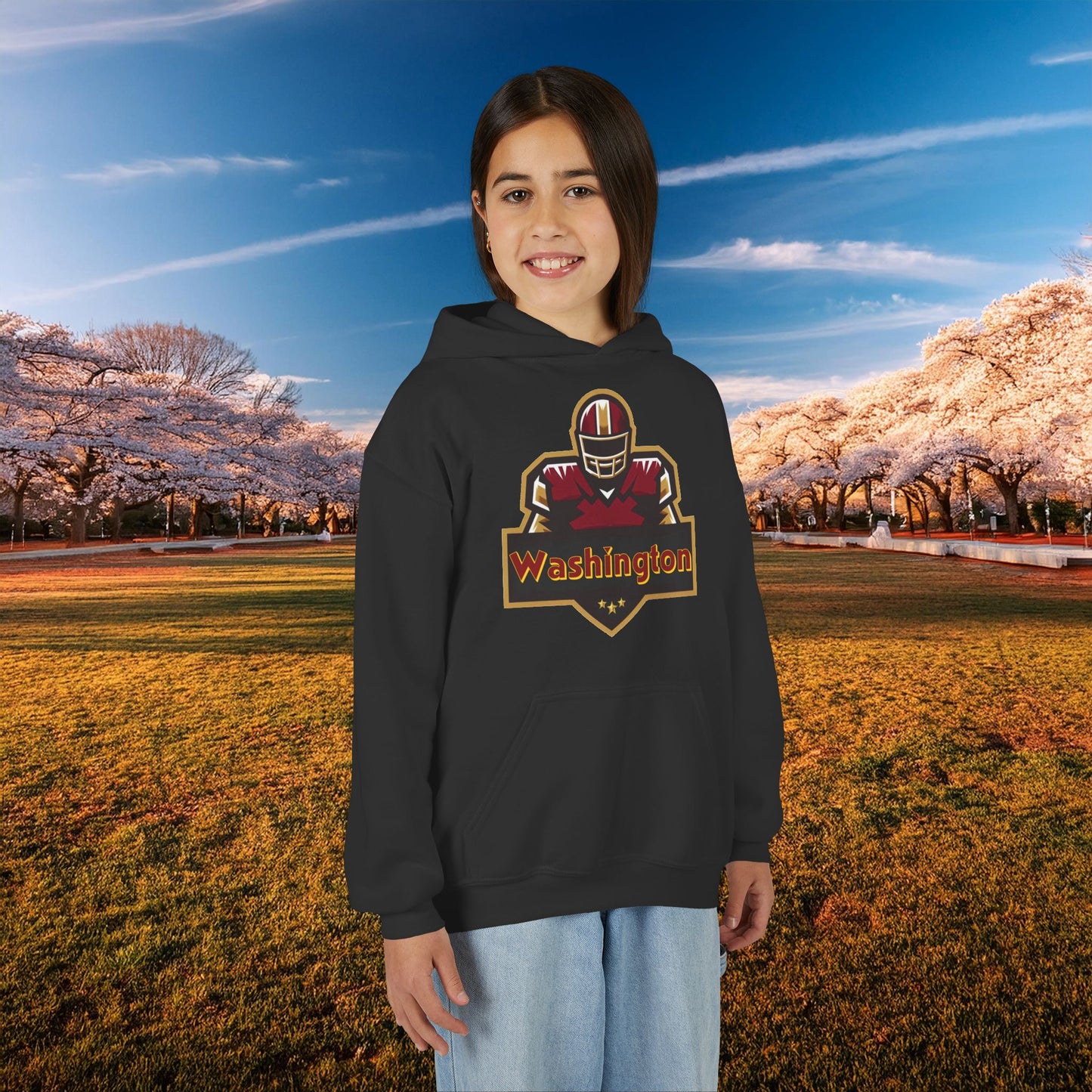 Washington Football Player Logo Youth Hoodie