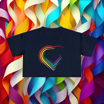 Rainbow Heart Women's Crop Tee