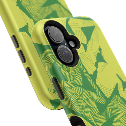Electric Green and Gold Impact-Resistant Phone Case