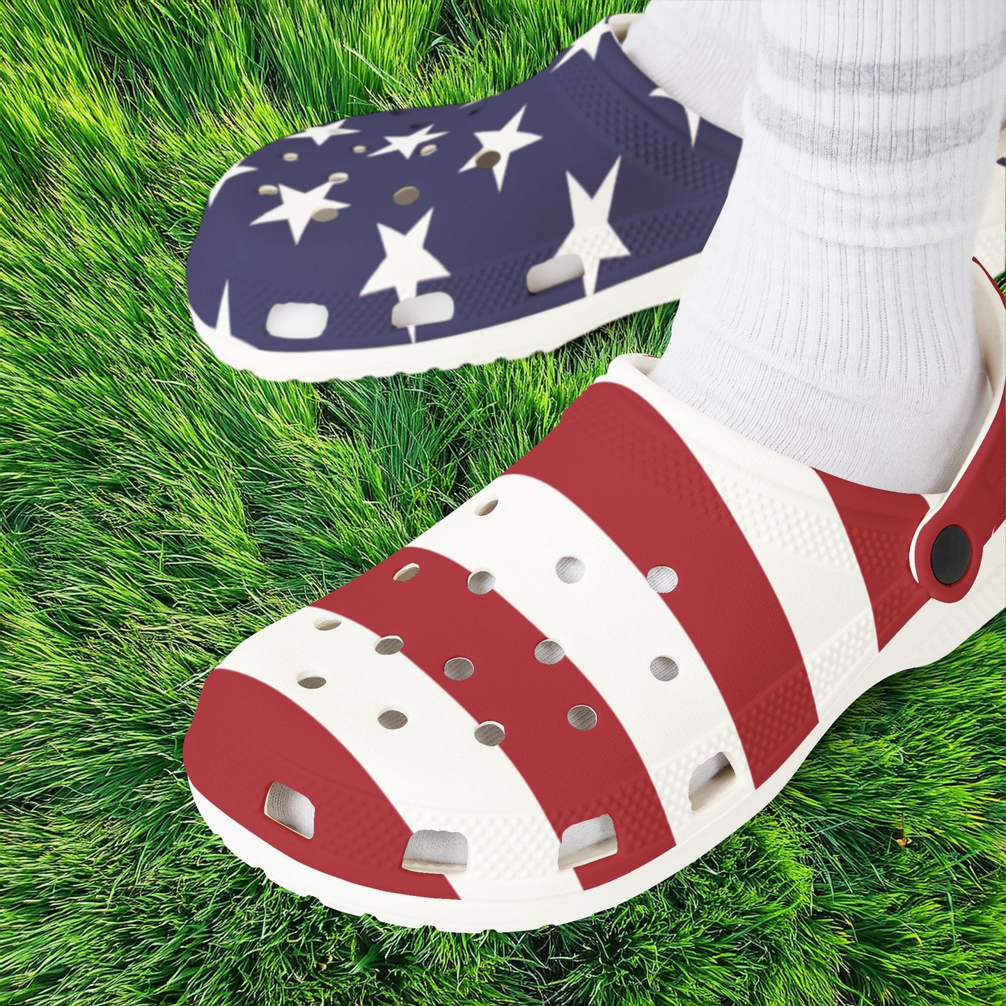 American Flag Foam Clogs