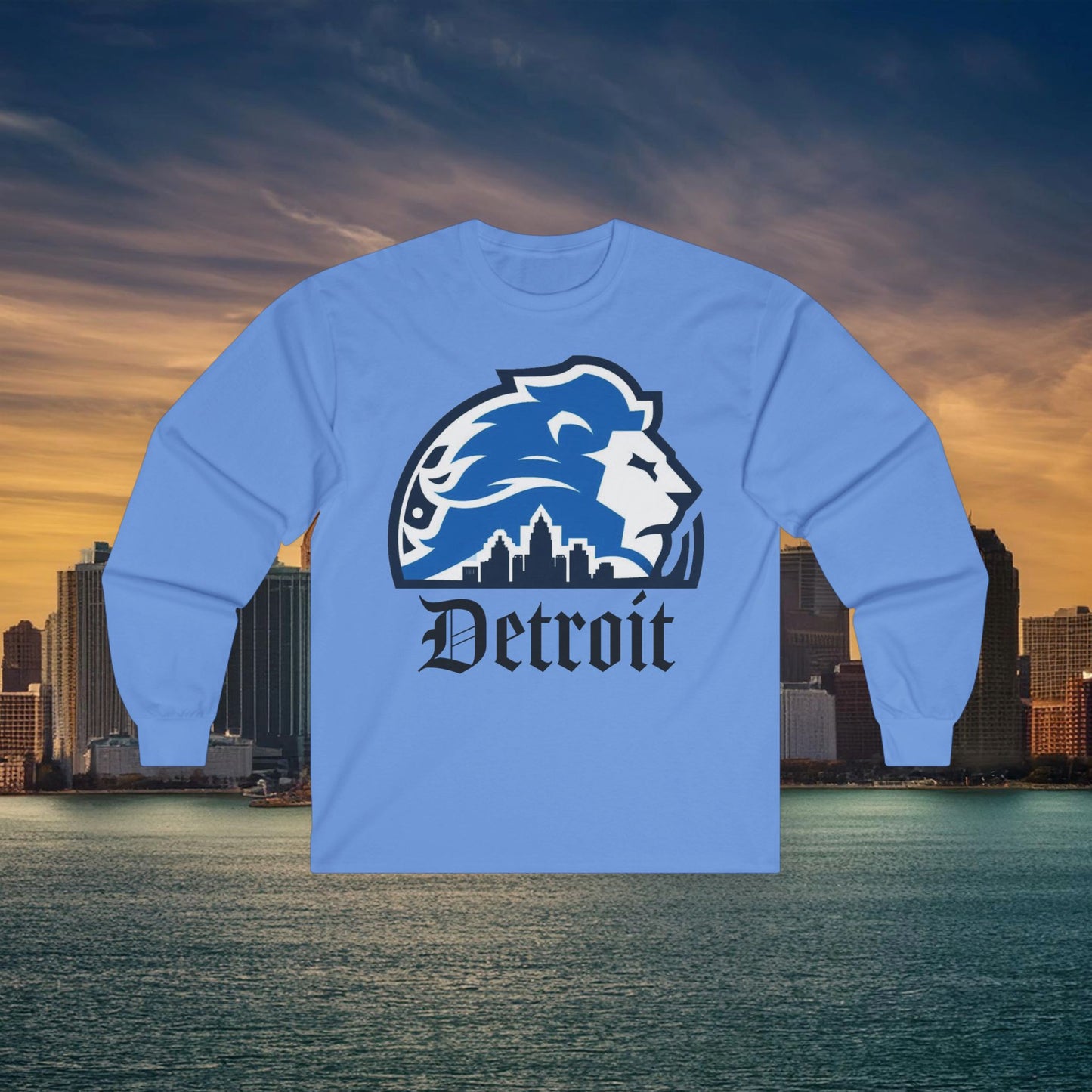 Detroit Football Skyline Long Sleeve Tee