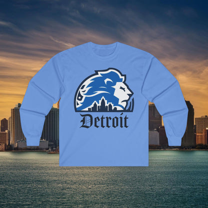 Detroit Football Skyline Long Sleeve Tee