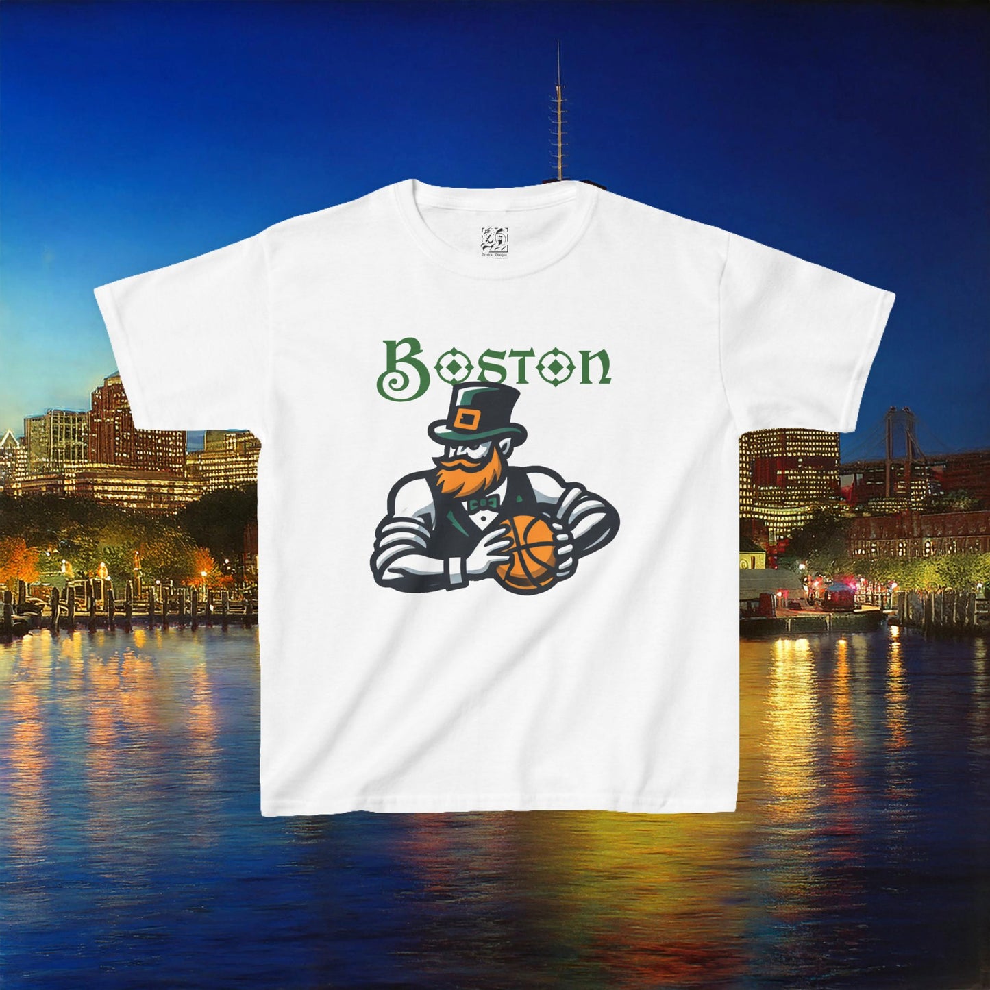 Boston Basketball Design Kids Tee