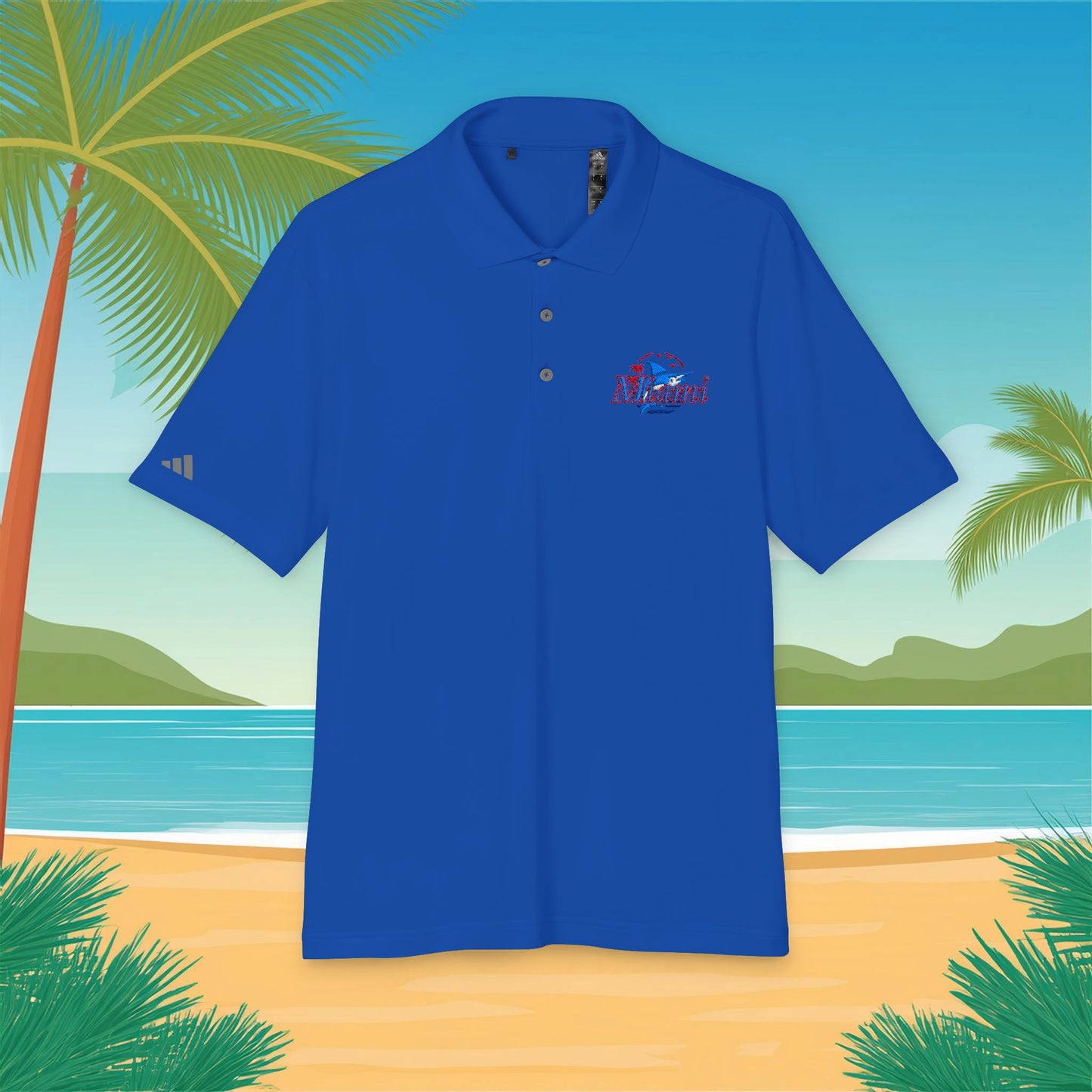 Miami Leaping Marlin adidas Performance Polo