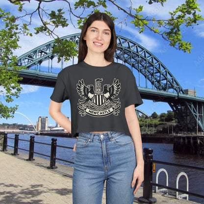 Newcastle United B&W Crest Women's Crop Tee