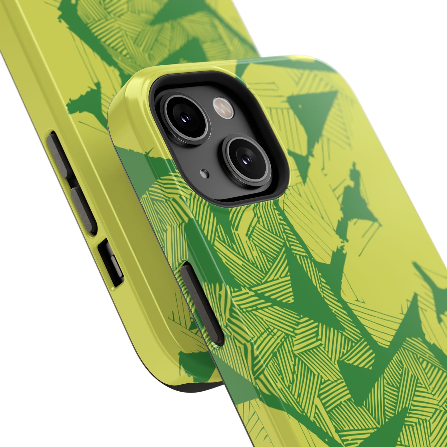 Electric Green and Gold Impact-Resistant Phone Case