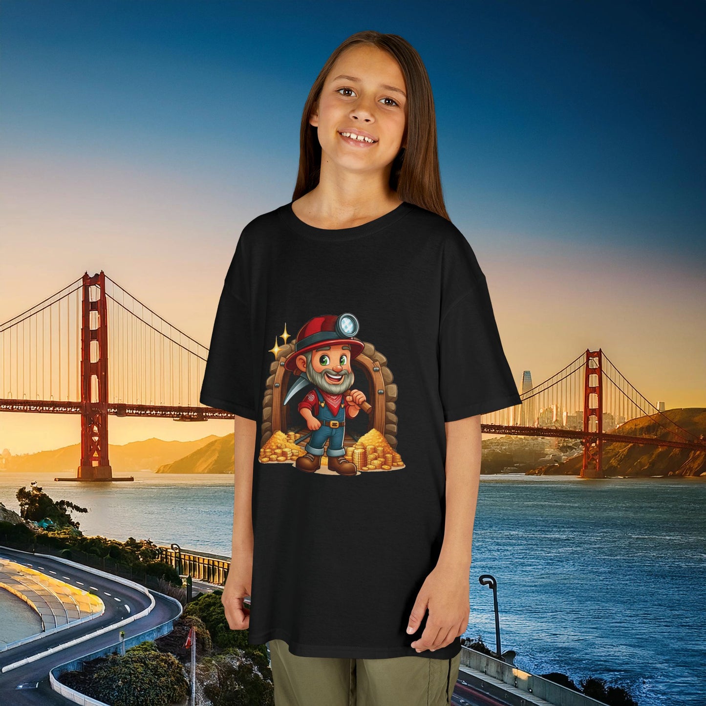 San Francisco Football Cartoon Miner Kids Tee