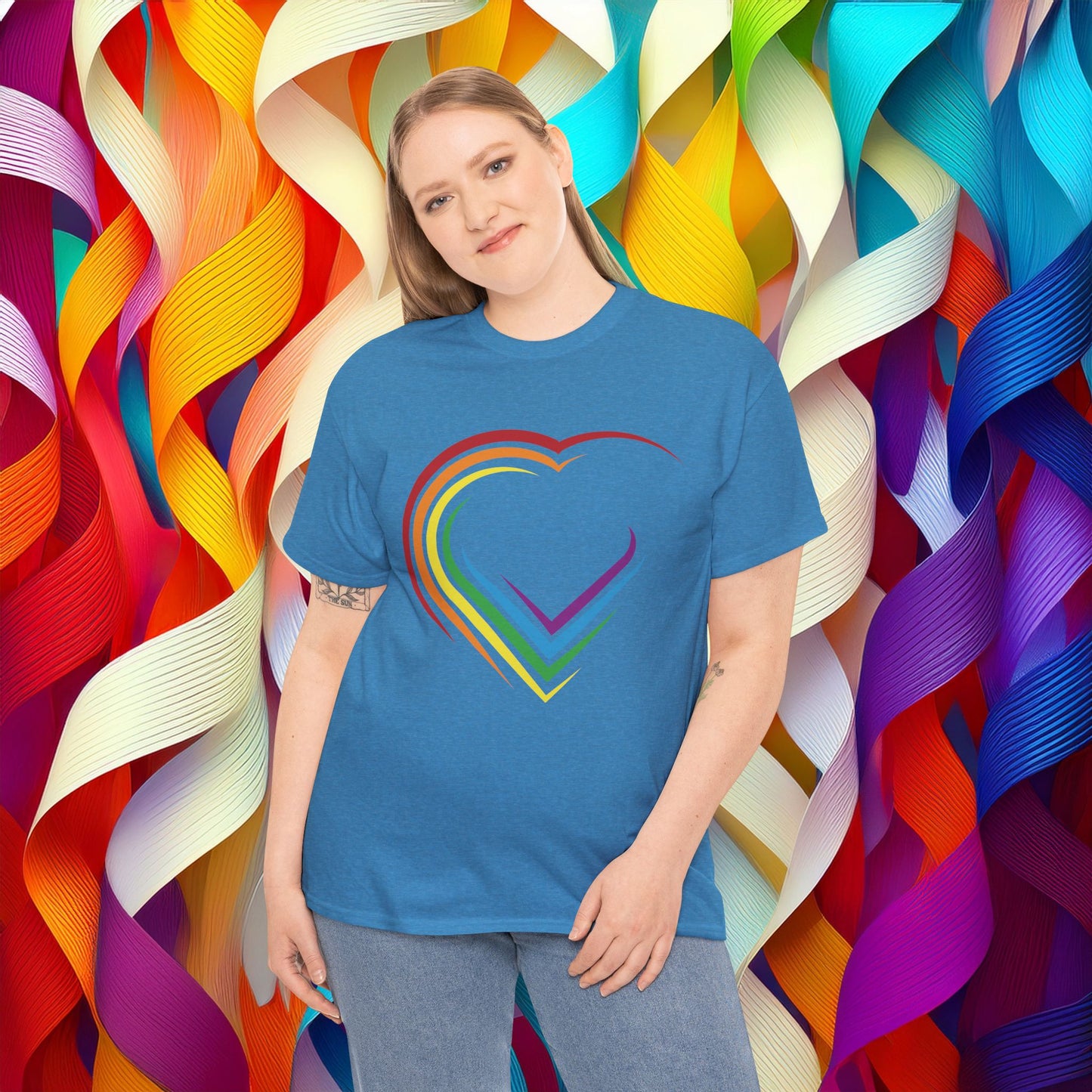 Rainbow Heart Unisex Tee