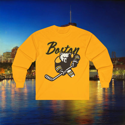 Boston Hockey Bear Long Sleeve Tee