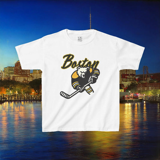 Boston Hockey Bear Kids Tee