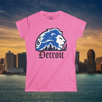 Detroit Football Skyline Women's Softstyle Tee