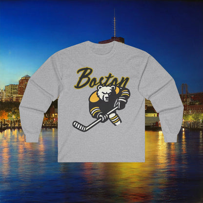 Boston Hockey Bear Long Sleeve Tee