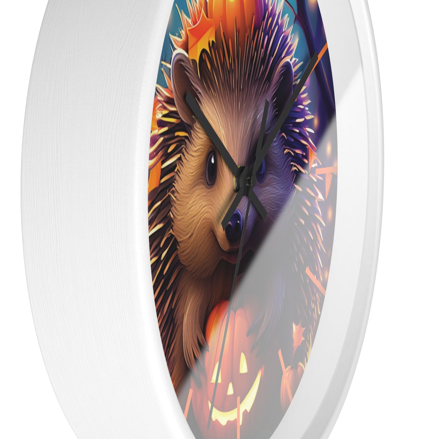 Halloween Hedgehog Wall Clock