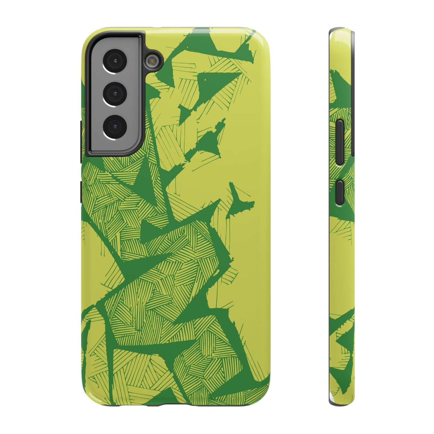 Electric Green and Gold Impact-Resistant Phone Case