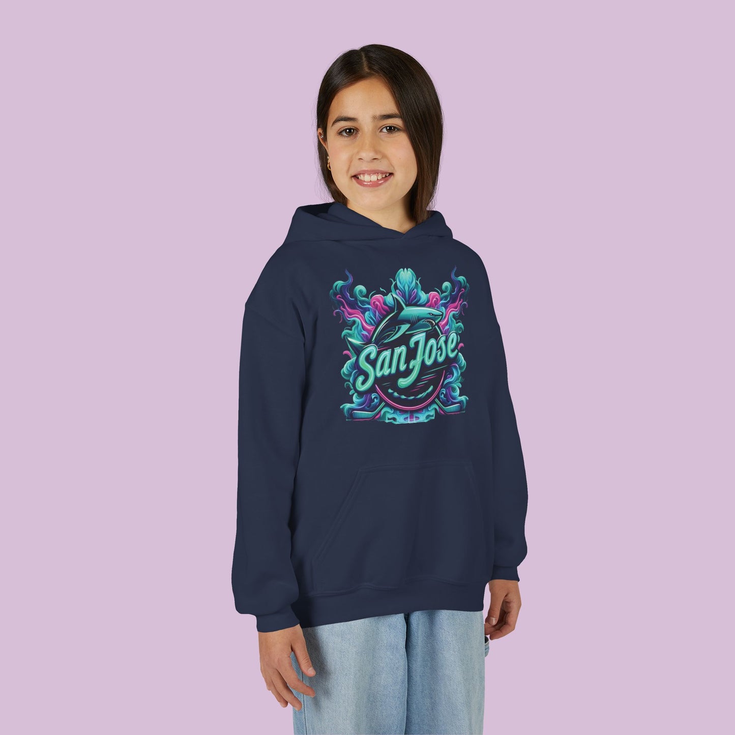 San Jose Hockey Neon Youth Hoodie