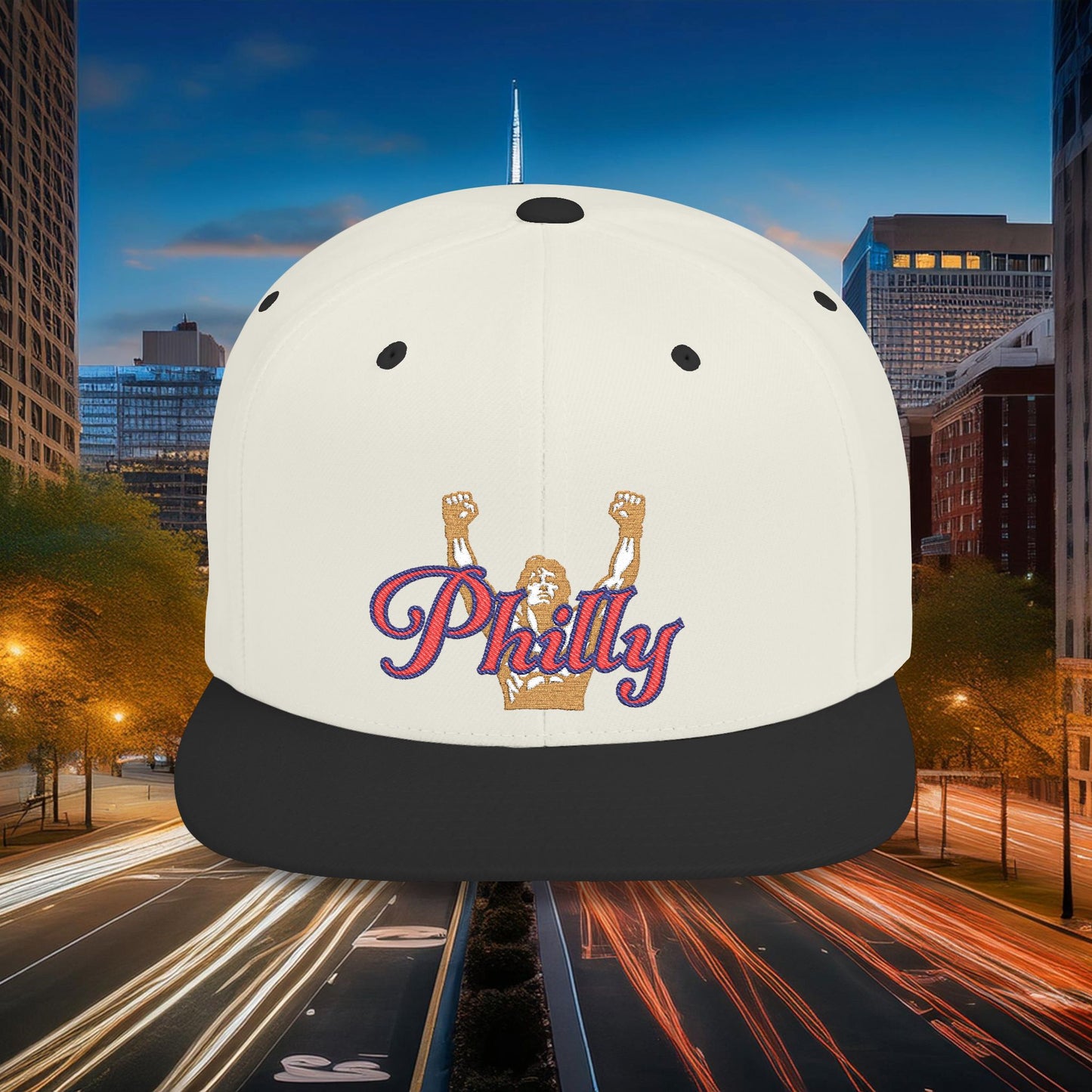 Philly Rocky Statue Flat Bill Snapback