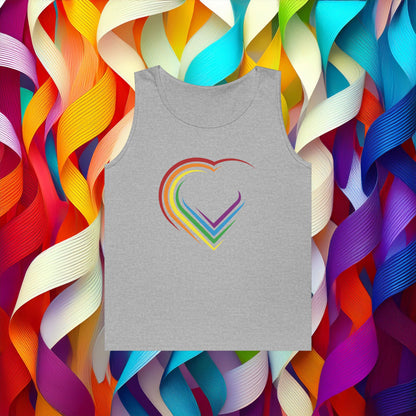 Rainbow Heart Unisex Tank Top