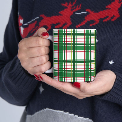 Green & Red Plaid Ceramic Mug (11oz/15oz)