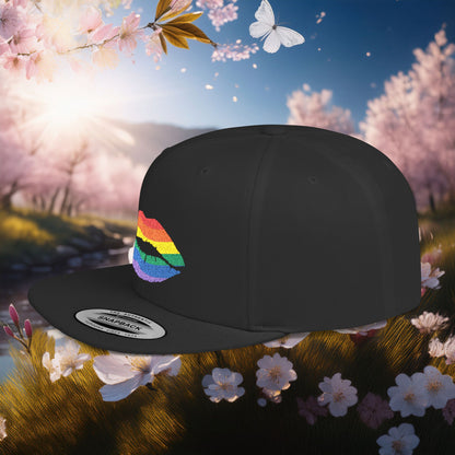 Rainbow Kiss Flat Bill Snapback