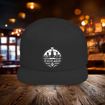 Chicago Black & White Baseball Flat Bill Snapback