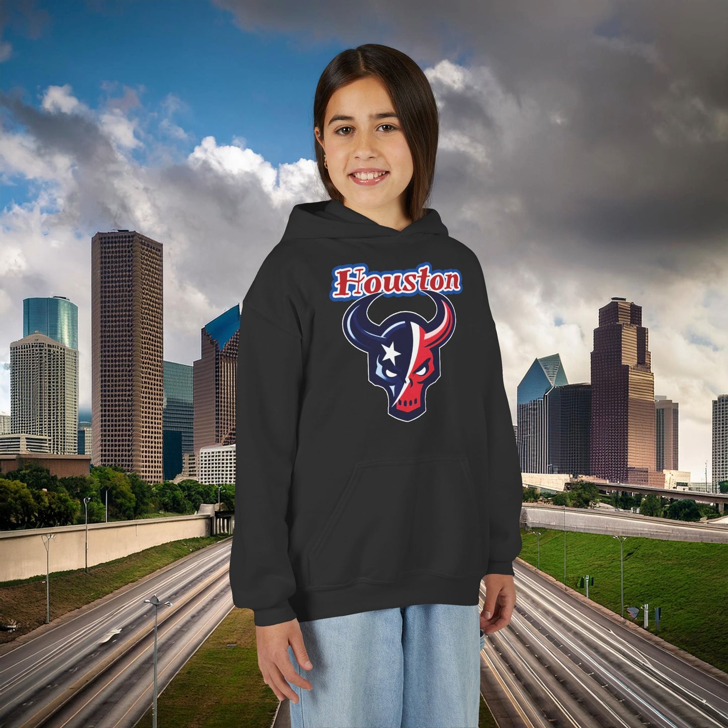 Houston Skull Youth Hoodie