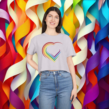 Rainbow Heart Women's Crop Tee