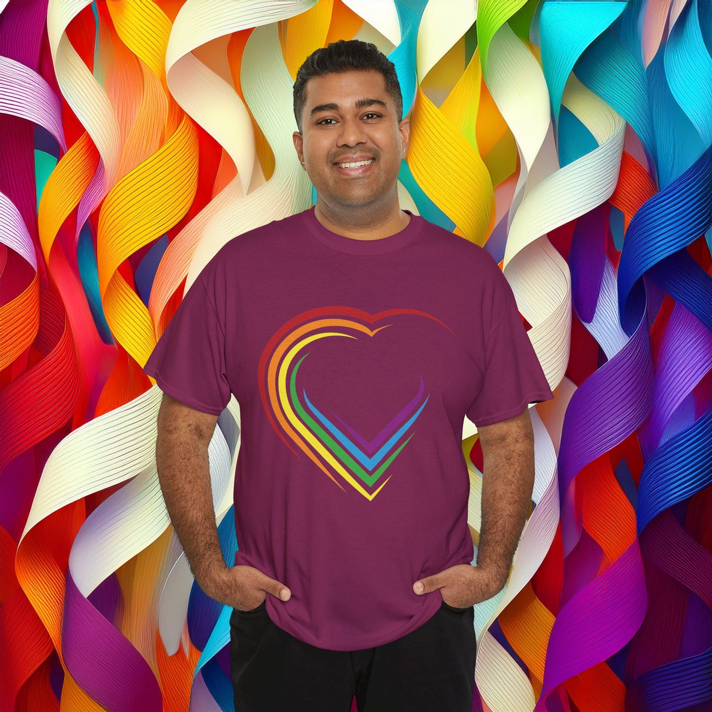 Rainbow Heart Unisex Tee