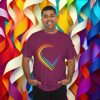 Rainbow Heart Unisex Tee