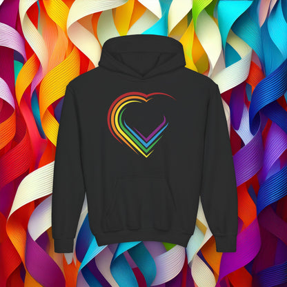 Rainbow Heart Youth Hoodie