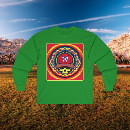 Psychedelic Funky W Skull Long Sleeve Tee
