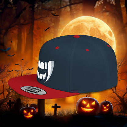 Vampire Teeth Flat Bill Snapback