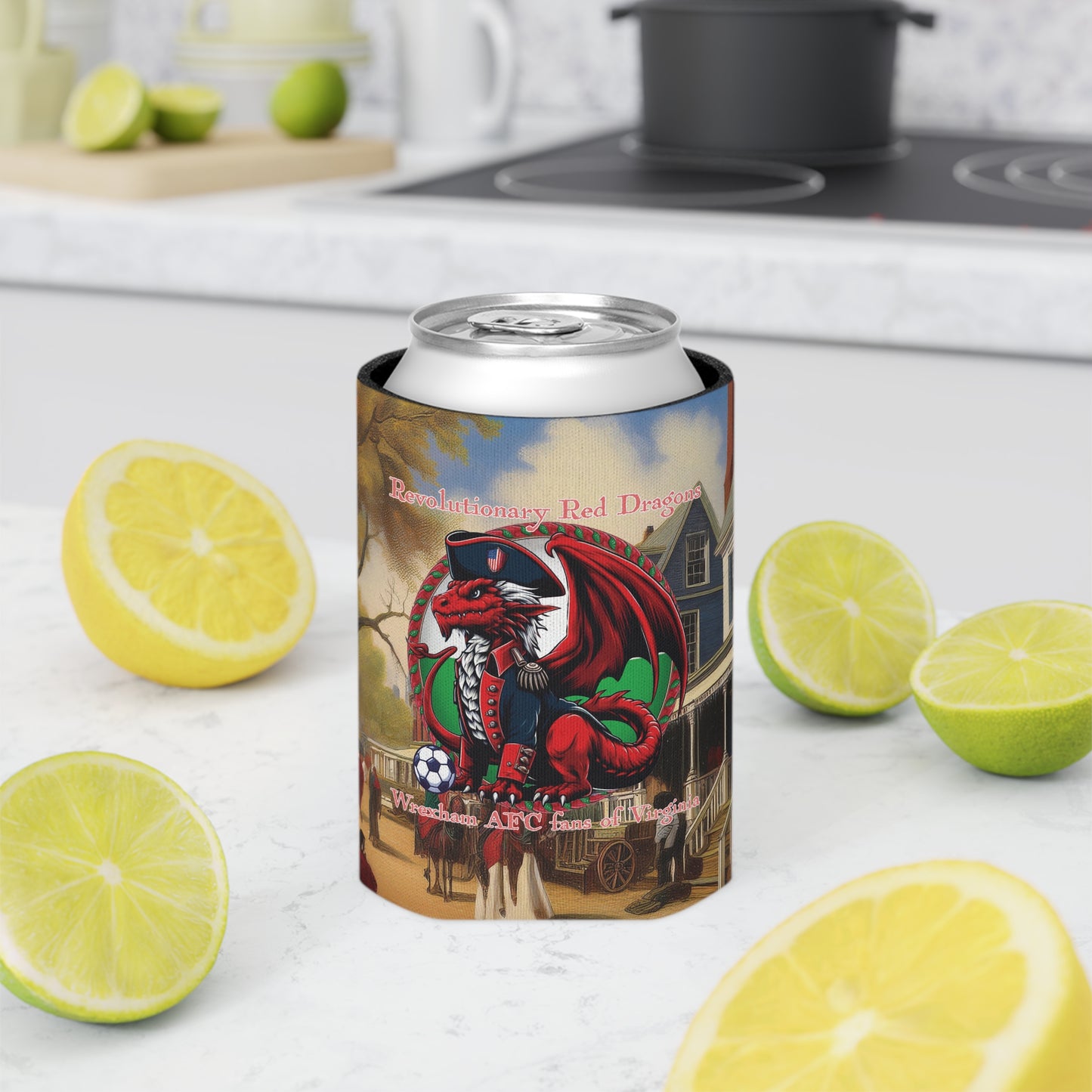 Revolutionary Red Dragons Logo Can Cooler - Williamsburg
